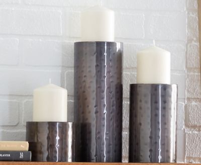 Harper & Willow Metal Handmade Pillar Candle Holders, Brown, 3-Pack