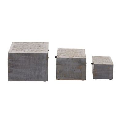 Image showing  Grey Mango Wood Country Cottage Box Set, Assorted, 3 pc.