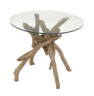Image showing  Brown Rustic Wood Accent Table