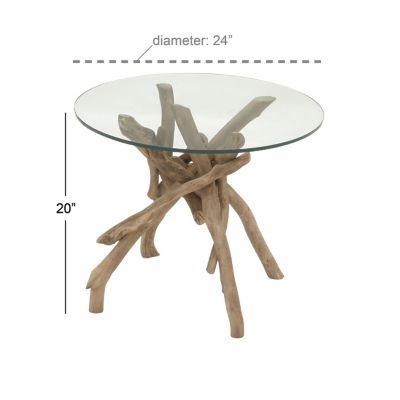 Image showing  Brown Rustic Wood Accent Table