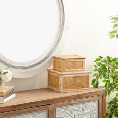 Harper & Willow Brown Wood Country Cottage Box Set, Assorted, 2 pc.