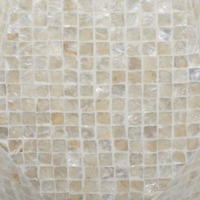 Image showing  Mussel Shells and Wood Contemporary Accent Table, Cream