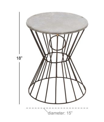 Image showing  Grey Iron Farmhouse Stool, 18 in. x 15 in. x 15 in.