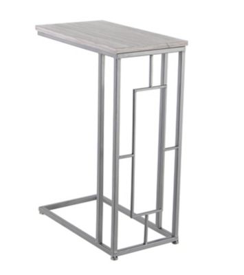 Image showing  Iron and Wood Contemporary Accent Table, Gray