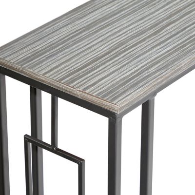 Image showing  Iron and Wood Contemporary Accent Table, Gray