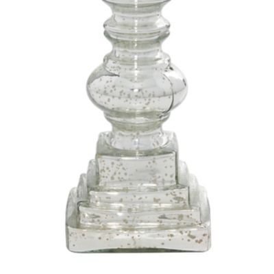 Image showing  Assorted Glass Traditional Candle Holders, Silver, 3-Pack