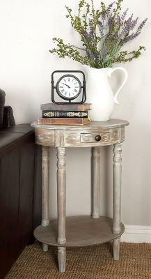 Harper & Willow Light Brown Wood Farmhouse Accent Table, 27 in. x 20 in. x 15 in.