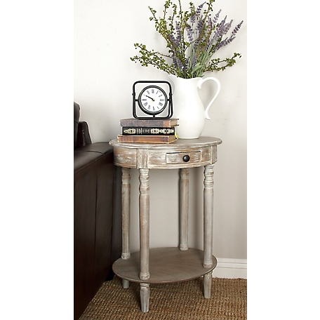 Harper & Willow Light Brown Wood Farmhouse Accent Table, 27 in. x 20 in. x 15 in.