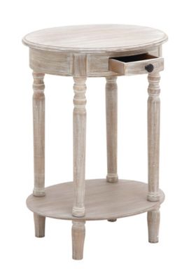 Image showing  Light Brown Wood Farmhouse Accent Table, 27 in. x 20 in. x 15 in.