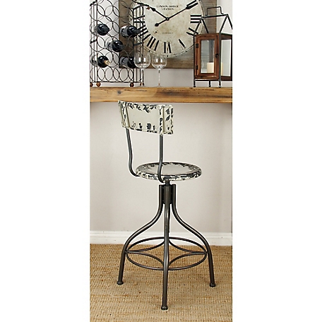 Harper & Willow Iron and Metal Vintage Bar Chair, 41 in. x 18 in. 18 in., Beige