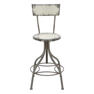 Image showing  Iron and Metal Vintage Bar Chair, 41 in. x 18 in. 18 in., Beige