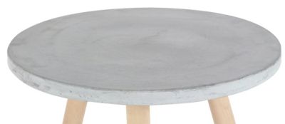 Image showing  Grey Fiber Clay and Beech Wood Contemporary Accent Table, 18 in. x 17 in. x 17 in.