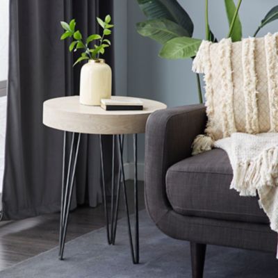 Harper & Willow Brown Wood and Metal Modern Accent Table, Brown