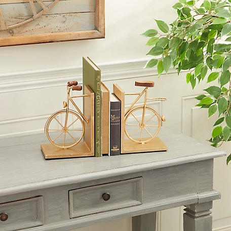 Harper & Willow Gold Iron Contemporary Bookends, 9 in. x 7 in. x 5 in.