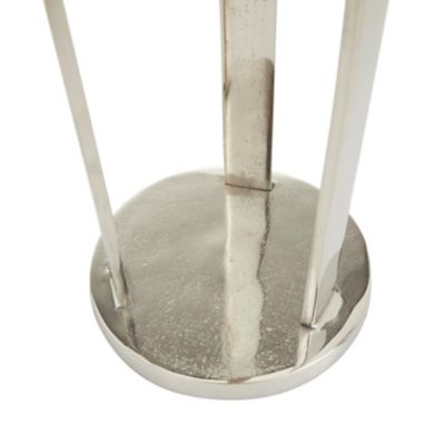 Image showing  Silver Aluminum Pillar Geometric Candle Holders, 14 in., 10 in. 2 piece, 82606