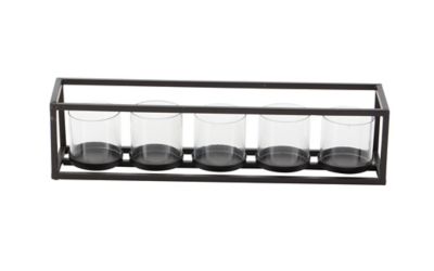 Image showing  22 in. Iron Contemporary Candlestick Holder, Black