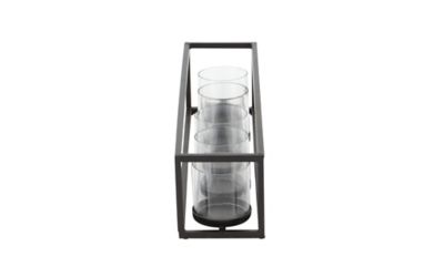 Image showing  22 in. Iron Contemporary Candlestick Holder, Black