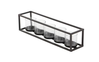 Image showing  22 in. Iron Contemporary Candlestick Holder, Black