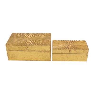 Image showing  Gold Wood Contemporary Boxes, 10 in., 8 in.