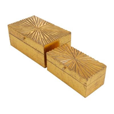 Image showing  Gold Wood Contemporary Boxes, 10 in., 8 in.