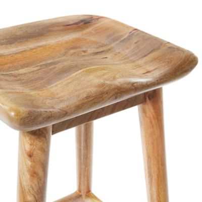 Image showing  Wood Contemporary Stool, 30 in., Brown