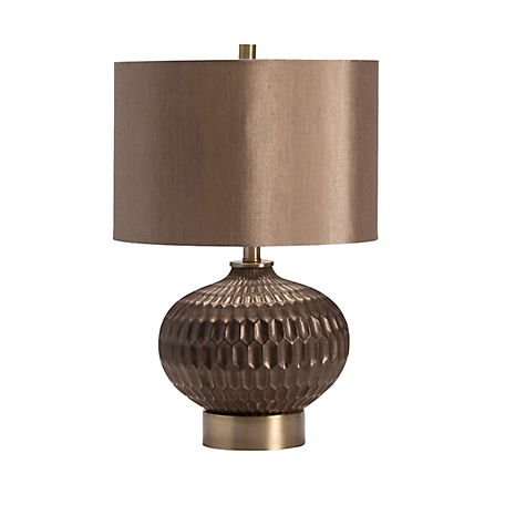 Crestview Collection 22.5 in. H Bowen Faceted Ceramic Table Lamp, Brown