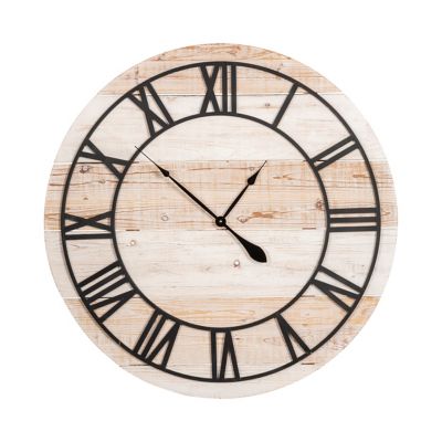 Crestview Collection Occasional Time Wood Oversize Clock, 36 in.