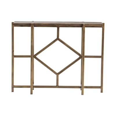 Crestview Collection Bengal Manor Mango Wood and Iron Diamond Console