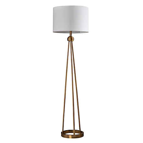 Crestview Collection 59.5 in. Tripod Gold Metal Floor Lamp