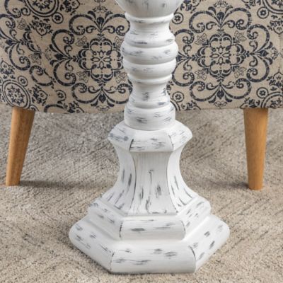 Image showing 1 th Crestview Collection 65 in. Distressed Resin Floor Lamp with Gray Linen Shade