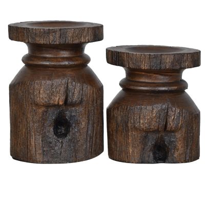 Crestview Collection 2 pc. Barn Post Candleholder Set, CVCHE713