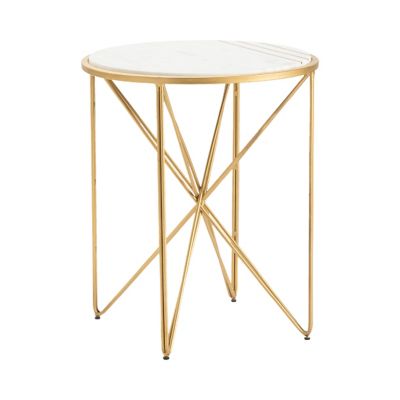 Crestview Collection Marble Inlay Top Side Accent Table