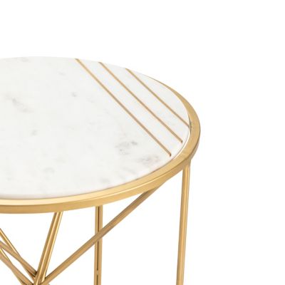 Image showing  Marble Inlay Top Side Accent Table