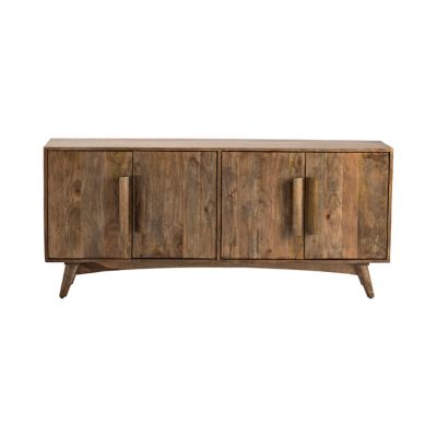 Image showing  4-Door Sonoma Wood Sideboard with Handles, 72 in. x 16 in. x 32 in.
