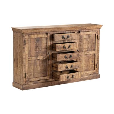 Image showing 1 th Crestview Collection 2-Door/5-Drawer Bengal Manor Mango Wood Sideboard, 69 in. x 14.25 in. x 40 in.