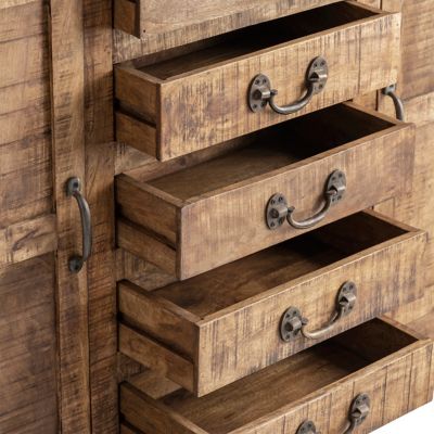 Image showing 3 th Crestview Collection 2-Door/5-Drawer Bengal Manor Mango Wood Sideboard, 69 in. x 14.25 in. x 40 in.