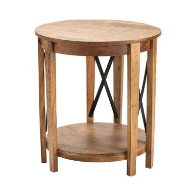 Crestview Collection Metal Cross End Table