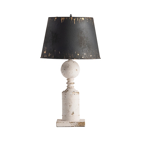 Crestview Collection 30.5 in. H De'Vine Distressed Wood Table Lamp with Metal Shade