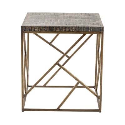 Crestview Collection Bengal Manor Crazy Cut Iron End Table
