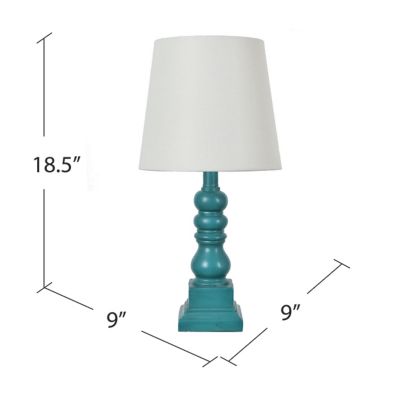 Image showing  18.5 in. H Distressed Resin Table Lamp, Blue