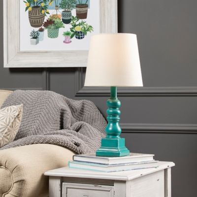 Image showing  18.5 in. H Distressed Resin Table Lamp, Blue