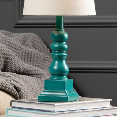 Image showing  18.5 in. H Distressed Resin Table Lamp, Blue