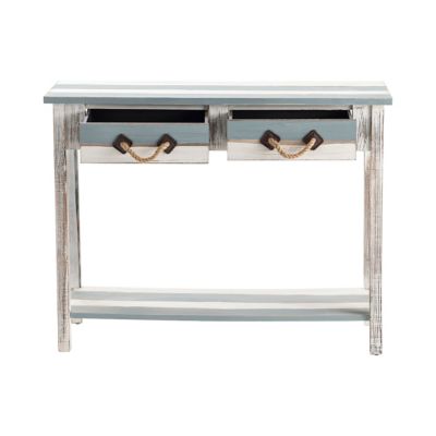 Image showing  2-Drawer Nantucket Weathered Wood Console Table, 42.5 in. x 15.25 in. x 32.25 in.