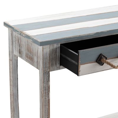 Image showing  2-Drawer Nantucket Weathered Wood Console Table, 42.5 in. x 15.25 in. x 32.25 in.