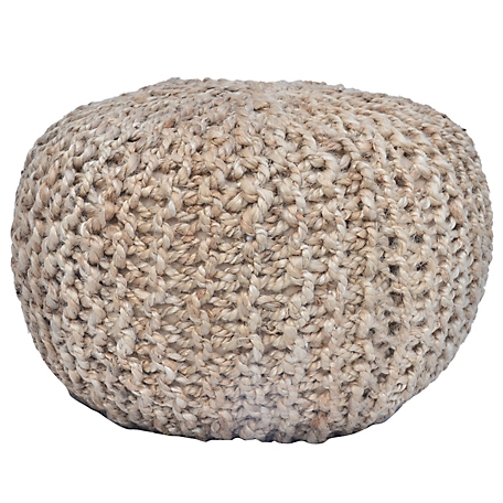 Crestview Collection Jute Handmade Woven Pouf, 18 in. x 18 in. x 18 in.