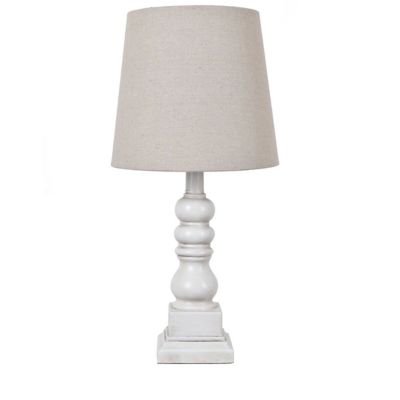 Crestview Collection 18.5 in. H Distressed Resin Table Lamp, White