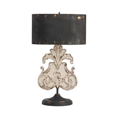 Crestview Collection 35 in. H De'Posh Distressed Table Lamp with Metal Shade