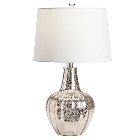 Crestview Collection 25 in. H Glass Table Lamp, Silver