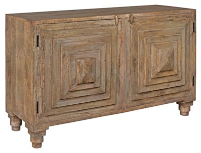 Crestview Collection Bengal Manor Mango Wood 2-Stacked Pyramid Door Cabinet