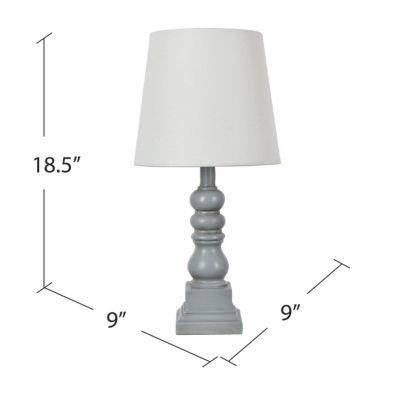 Image showing  18.5 in. H Distressed Resin Table Lamp, Gray